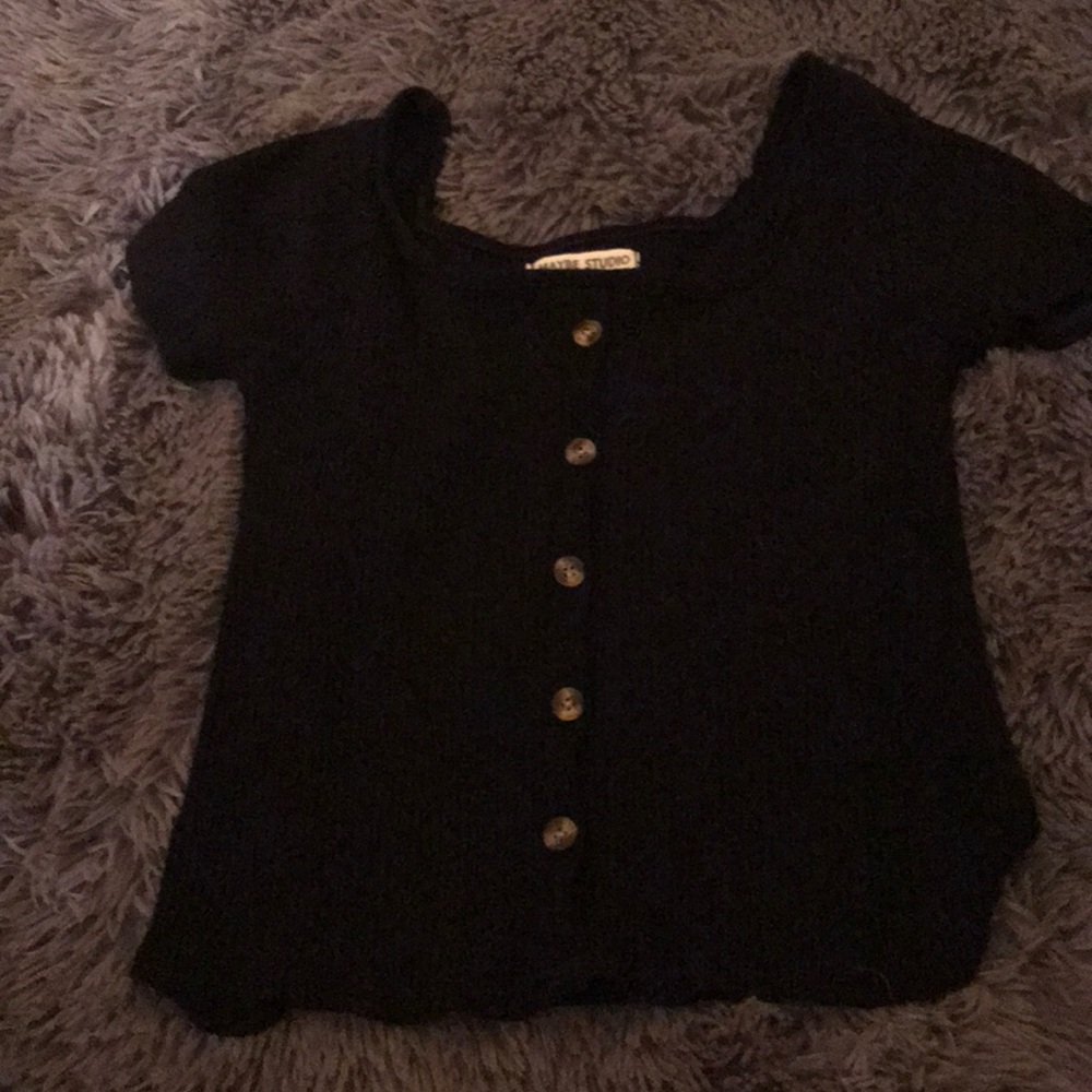 Black ribbed top (adorable!💕)